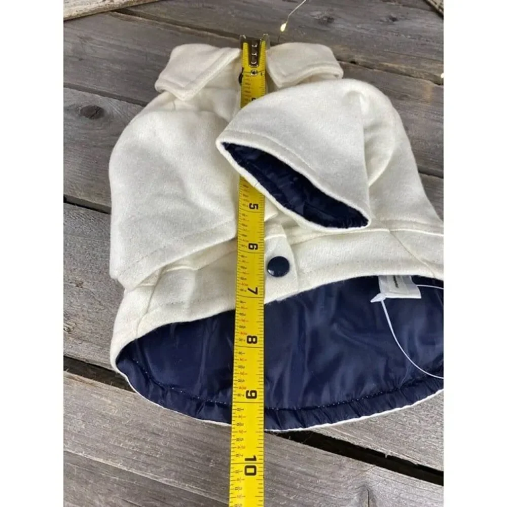 East Side Collection Pets On Parade X Small Creme Wool Blend Dog Coat